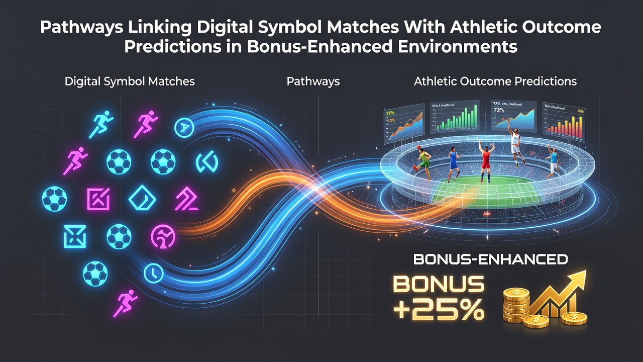Digital interface showing interconnected slot symbols and sports betting prediction pathways in a bonus-enhanced gaming environment