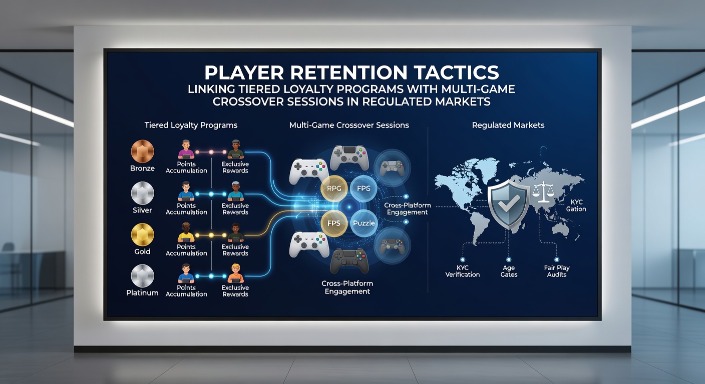 Tiered loyalty program interface showing crossover rewards between slots and table games in a regulated casino environment