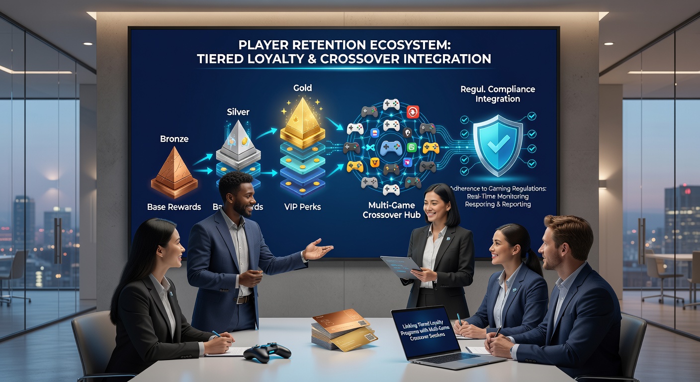 Player dashboard displaying tier progress and multi-game session rewards in a regulated online casino